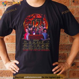07 Years Of Stranger Things 2016 – 2023 Thank You For The Memories Signatures Shirt