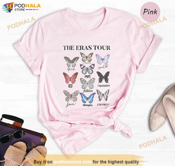 10 Butterfly The Eras Tour Shirt, Vintage Butterfly Shirt For Women