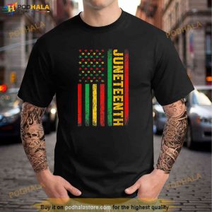 1865 Juneteenth Black History American Flag African Shirt 2