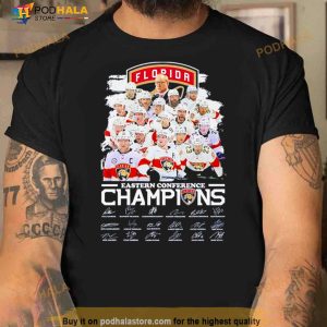 2023 Eastern Conference Champions Florida Panthers Players Signatures Shirt 3