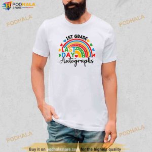 2023 Last Day Autograph School 1st Grade Rainbow Graduation Shirt