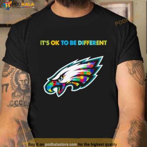 2023 Philadelphia Eagles Autism It's Ok To Be Different Shirt 2