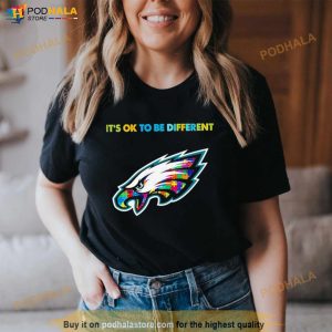 2023 Philadelphia Eagles Autism It's Ok To Be Different Shirt 3