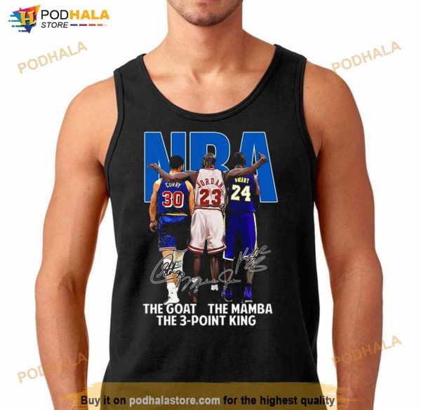 2023 Stephen Curry Michael Jordan Kobe Bryant NBA The Goat The Mamba The 3 Point King Signatures Shirt