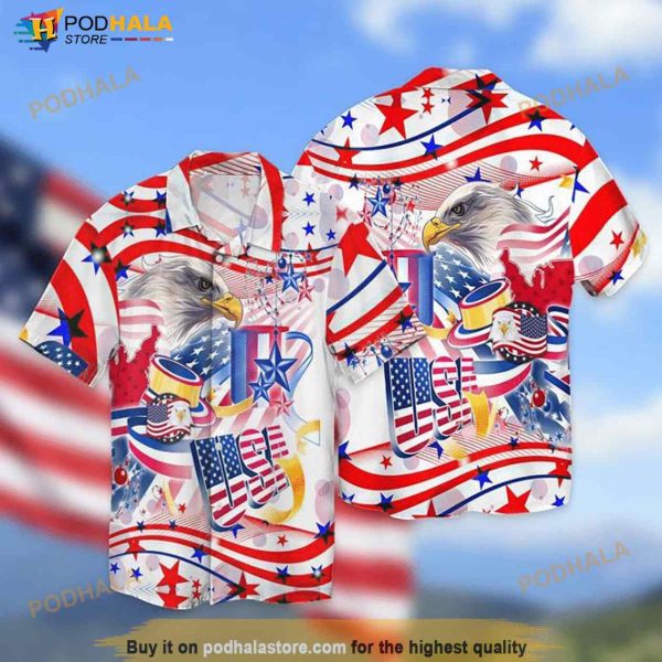 4th Of July Eagle American Plag Usa Hawaiian Shirt