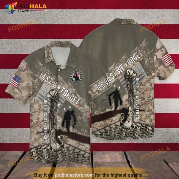 4th Of July Memorial Day Lest We Forget United State Veteran Hawaiian Shirt