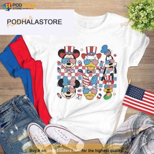 4th Of July Mickey And Friends Checkered Funny Shirt, Independence Day Gift