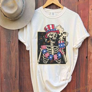 4th Of July Patriotic Skeleton Patriotic Shirt Independence Day T shirt 2