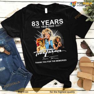 83 Years 1939 2023 Tina Turner Thank You For The Memories Signature Shirt 3