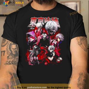 90s Kaneki Tokyo Ghoul Kaneki Ken Anime Graphic Shirt 3