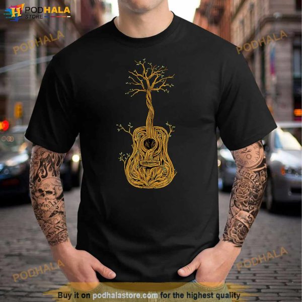 Acoustic Guitar Tree of Life Guitar Player Nature Guitarist T Shirt