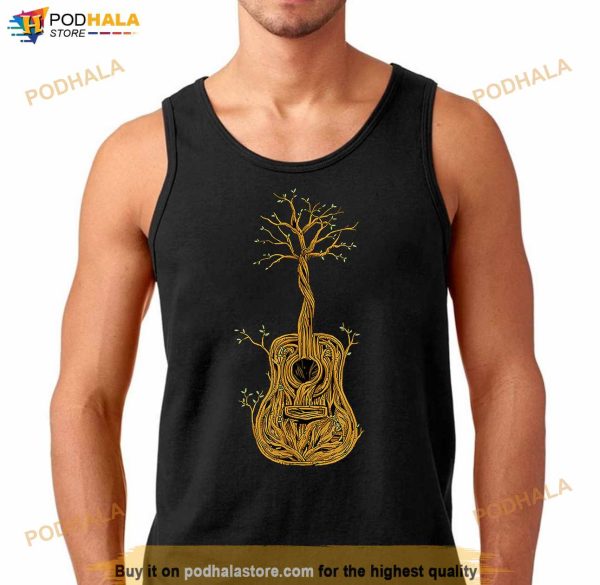 Acoustic Guitar Tree of Life Guitar Player Nature Guitarist T Shirt