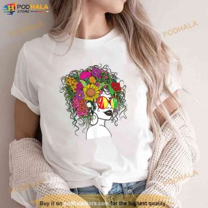 Afro African American Women Black Melanin Queen Juneteenth Shirt