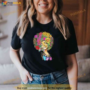 Afro Women Flowers Butterfly Latina African American Melanin Shirt 2
