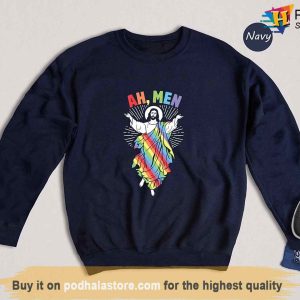 Ah Men Rainbow Gay Jesus Christian Shirt Pride Shirt Gay Rights T shirt 2
