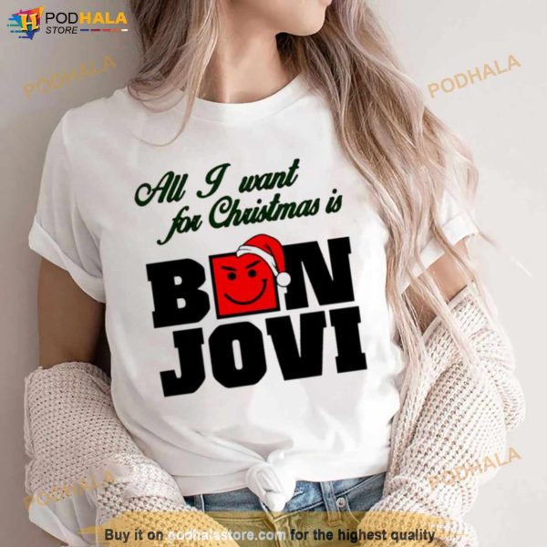 All I Want For Christmas Is Bon Jovi Rock Band Shirt