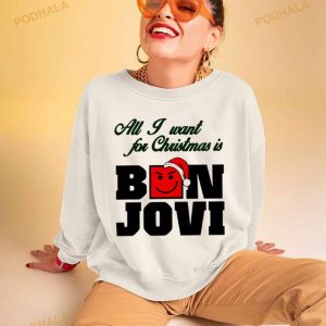 All I Want For Christmas Is Bon Jovi Rock Band Shirt 2