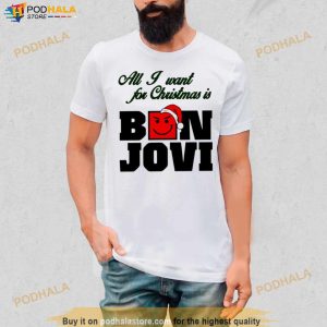 All I Want For Christmas Is Bon Jovi Rock Band Shirt 3