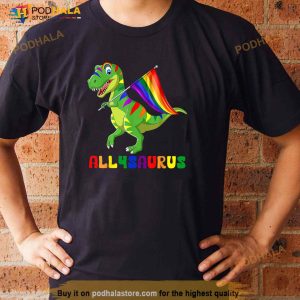 Allysaurus Lgbt Shirt Dinosaur Rainbow Flag Ally Lgbt Pride Shirt 2