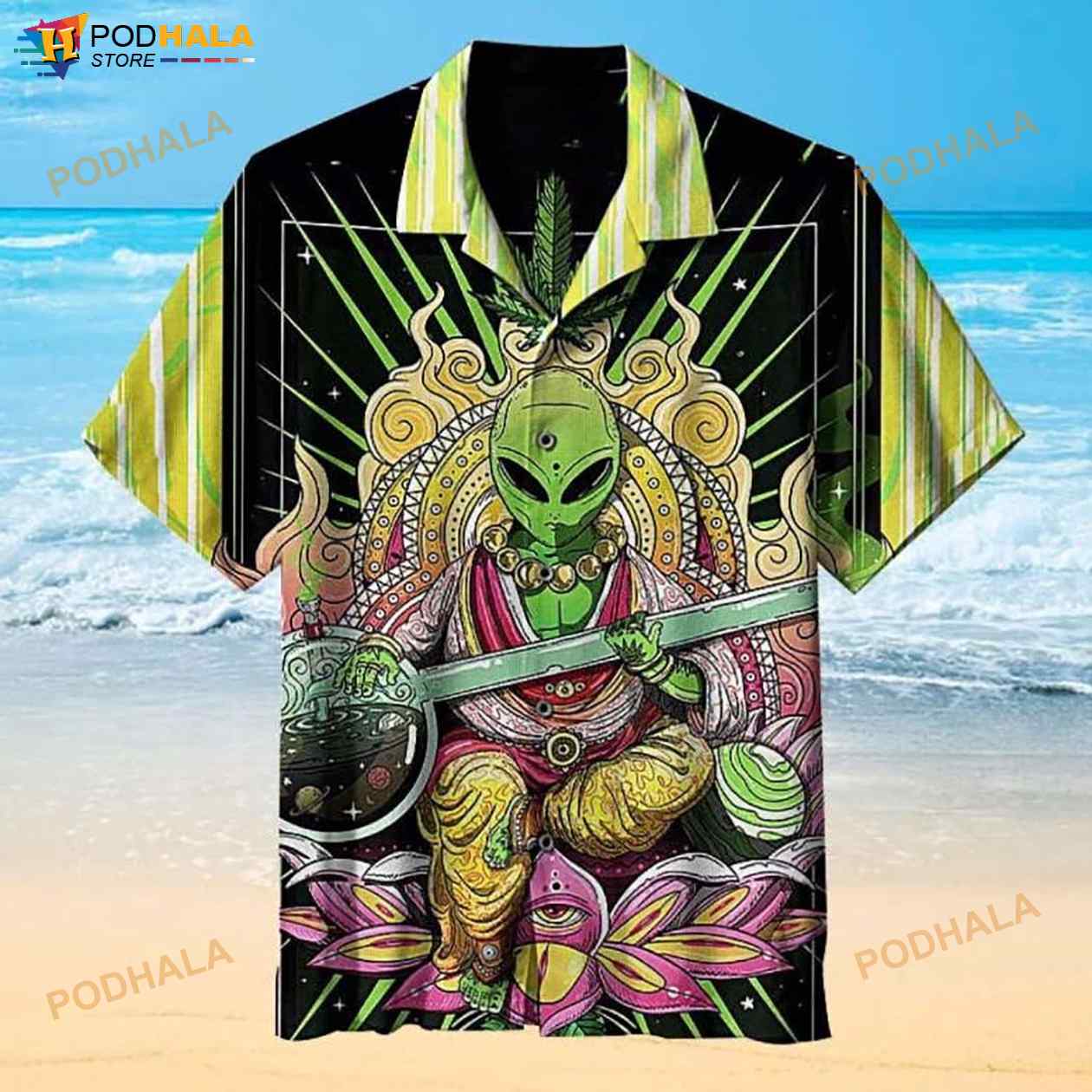 Amazing Alien 3D Funny Hawaiian Shirt Amazing Alien 3D Funny Hawaiian Shirt