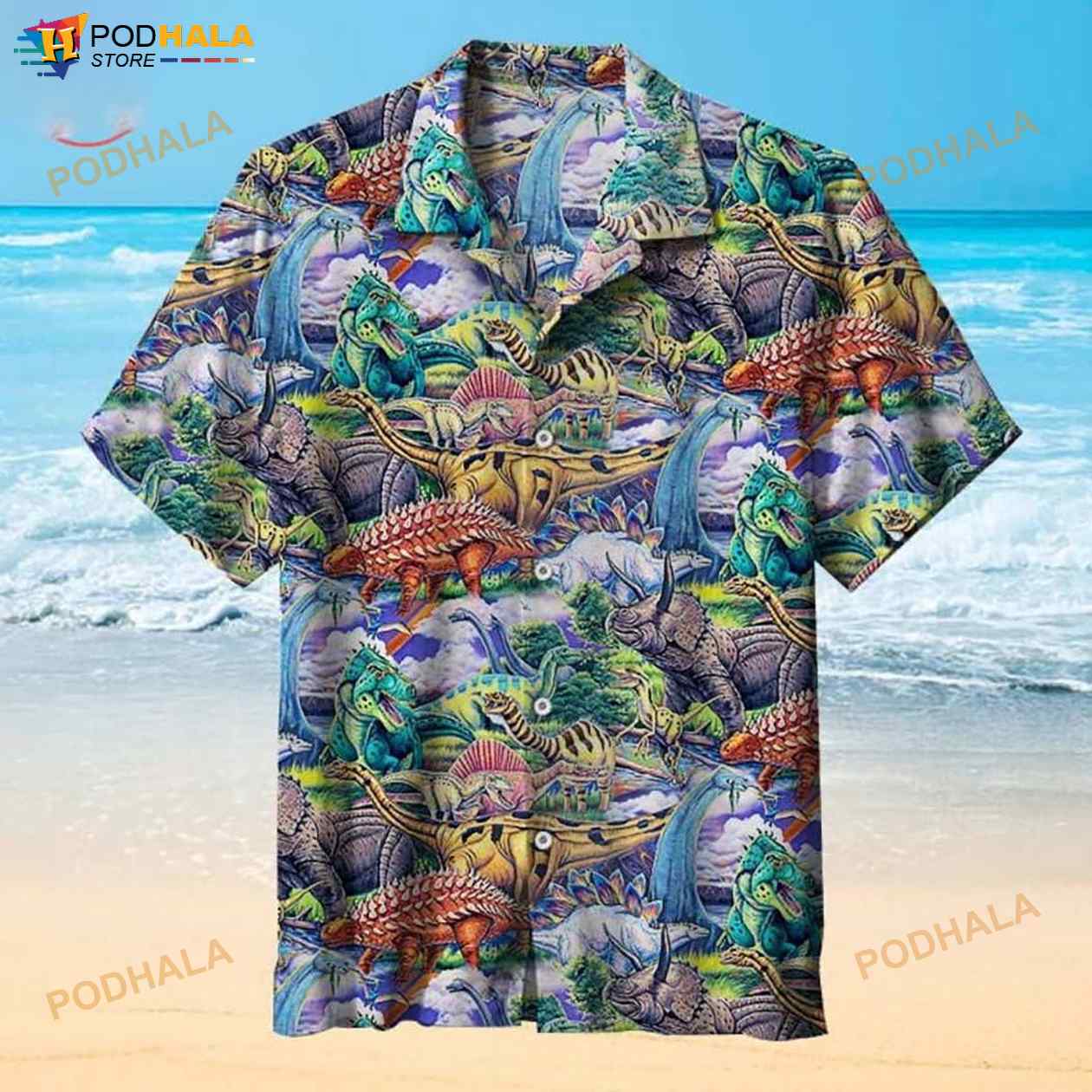 Amazing Dinosauria 3D Funny Hawaiian Shirt Amazing Dinosauria 3D Funny Hawaiian Shirt