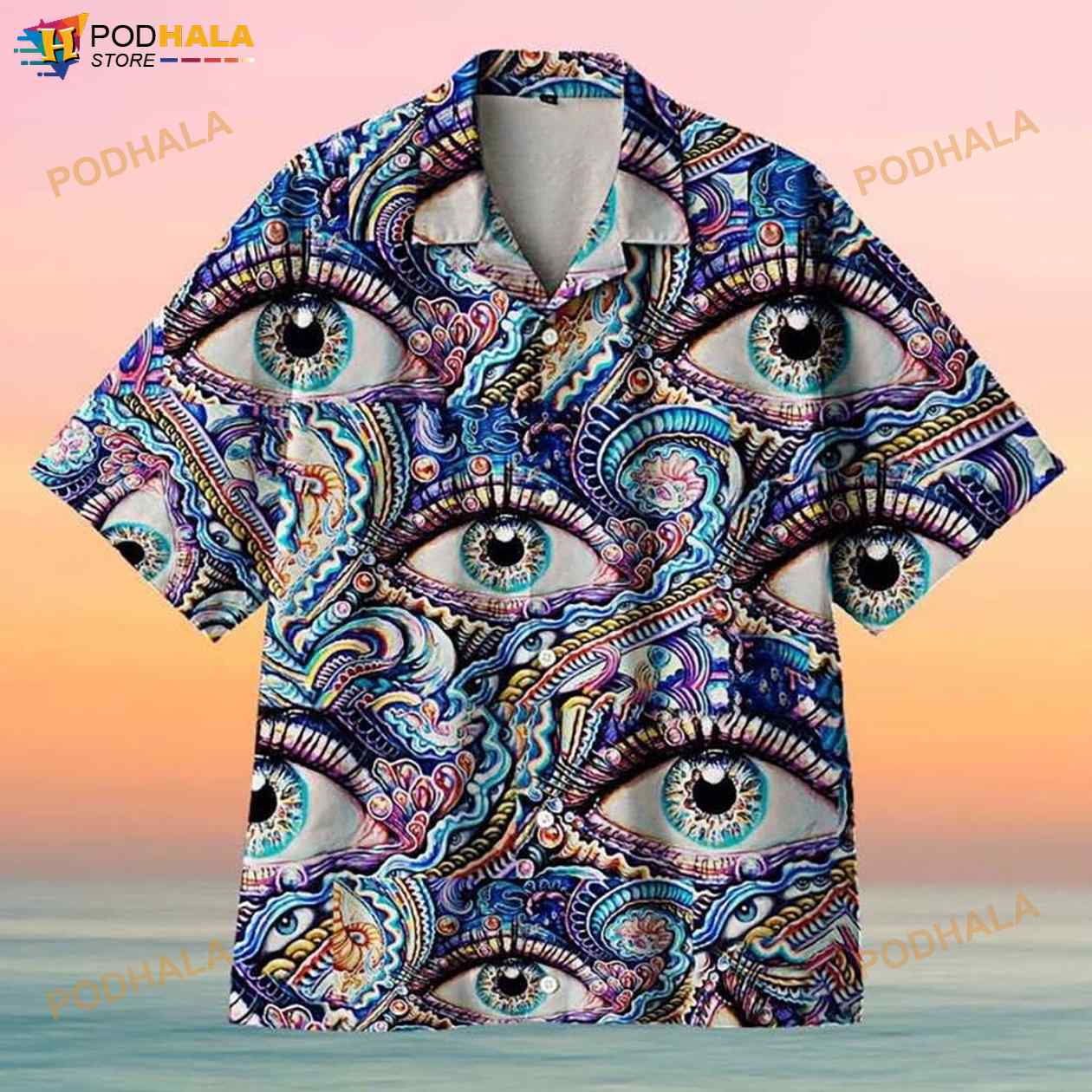 Amazing Eye Psychedelic Reflection One 3D Funny Hawaiian Shirt Amazing Eye Psychedelic Reflection One 3D Funny Hawaiian Shirt