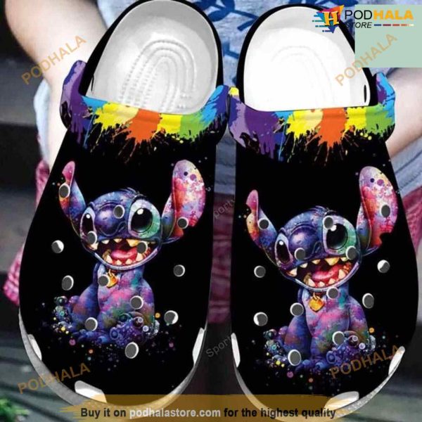 Amazing Watercolor Art Stitch So Cute Kids Crocs Clogs Shoes Funny Cartooncrocs