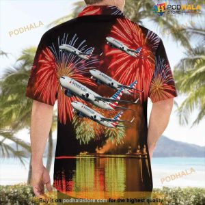 American Airlines Boeing 737 800 Fireworks Hawaiian Shirt Outfit 2