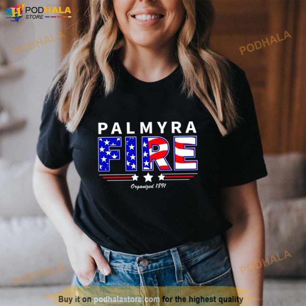 American Flag Palmyra Fire Organized 1891 Shirt
