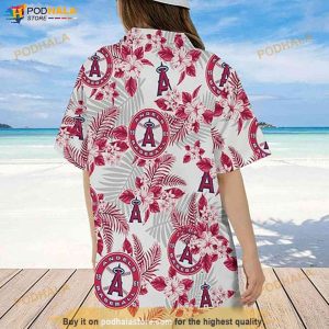 Anaheim Angels Palm Leaves Pattern 3D All Over Print Hawaiian Shirt Gift  For Angels Fans - Freedomdesign