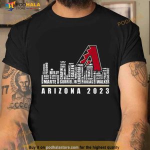 Arizona Diamondbacks 2023 Season Team Players Names In City Shirt 3
