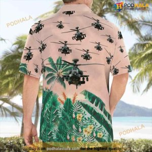Army Boeing Ah 64 Apache Button Up Hawaiian Shirt 2