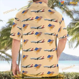 Australia Qantas Boeing 787 9 Dreamliner Button Up Hawaiian Shirt 2