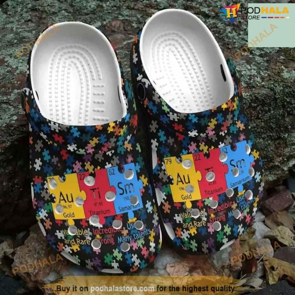 Autism Awareness Classic Crocs Clogs Shoes Autism Periodic Table Crocband