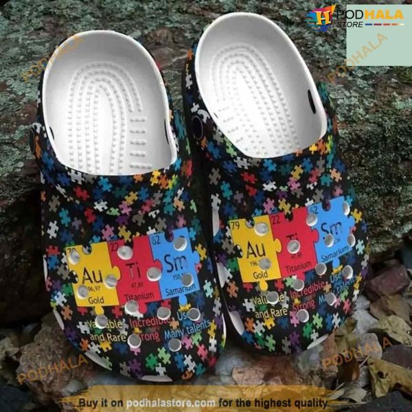Autism Awareness Crocs Autism Periodic Table Crocband Clog Shoes Clog For Men Women