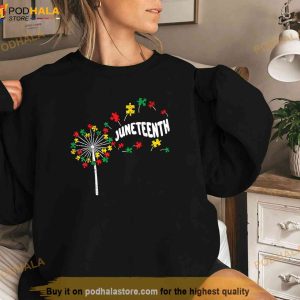 Autism Dandelion Juneteenth Black History African American Shirt