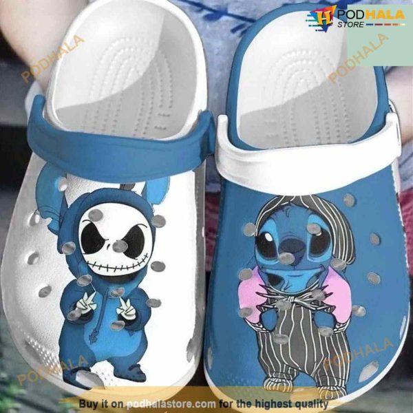 Baby Jack Skellington And Stitch Crocs Clog Shoes