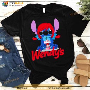 Baby Stitch Drinking Wendy’s Shirt