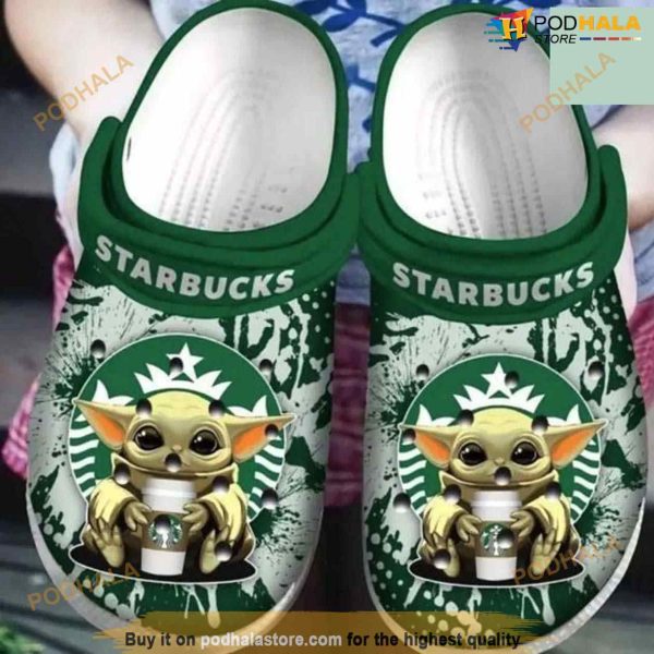 Baby Yoda Hug Starbucks Crocs Clog Shoes