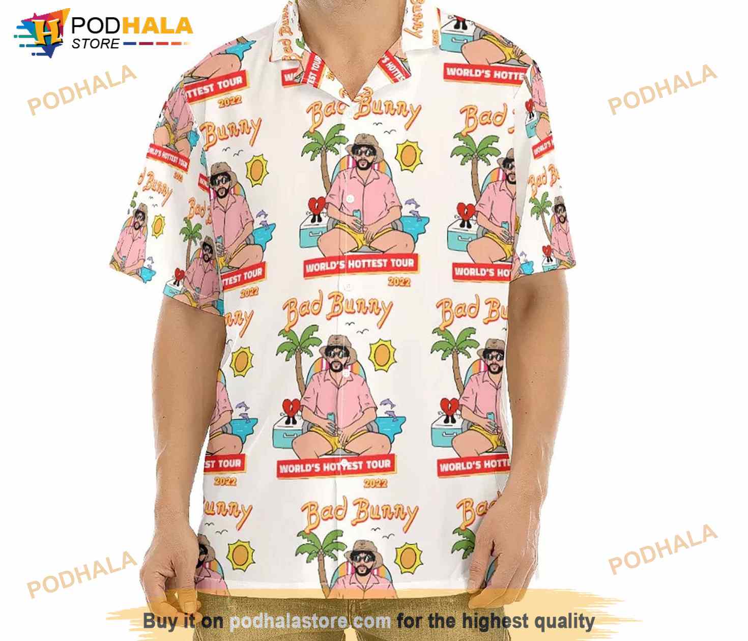 Bad Bunny World’s Hottest Tour 2022 Hawaiian Shirt Bad Bunny World’s Hottest Tour 2022 Hawaiian Shirt