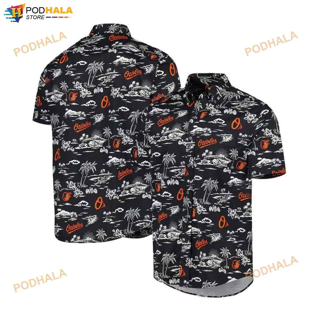 Black Aloha MLB Baltimore Orioles Funny Hawaiian Shirt Beach Gift