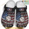 Baseball Ball Falls Usa Daisy America Flag Crocs Clog For Fan