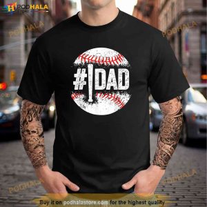 Baseball Number One Daddy Son Baseball Fathers Day Shirt 2