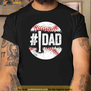 Baseball Number One Daddy Son Baseball Fathers Day Shirt 3