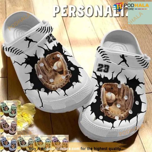Baseball Shoes Crocs For Batter Funny Baseball Shoes Crocbland Clog For Men Women