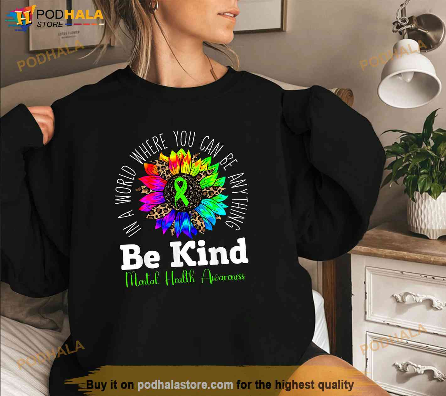 Kids Mental Health T Shirt Green Awareness Shirt Be Kind Tee 