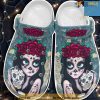 Beautiful Girl Flower Sugar Skull Mexican Crocs Clog Shoes