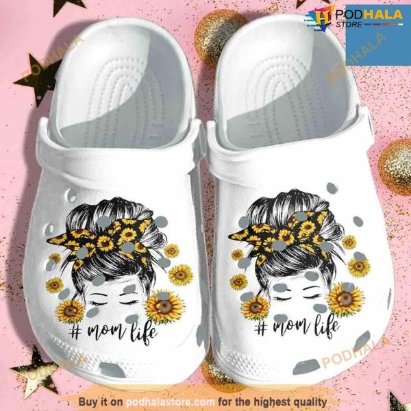 Beautiful Mom In Sunflower Classic Crocs Clog Shoes