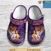 Beauty And The Beast Pink Flowers Purple Crocs Clog Shoes