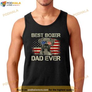 Best Boxer Dad Ever Tshirt Dog Lover American Flag Gift Shirt